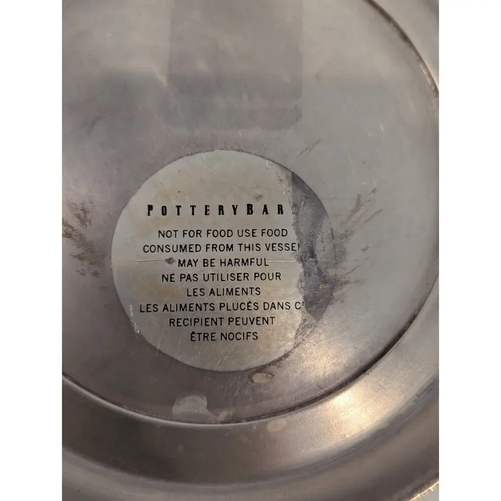 Pottery Barn Pewter Wine Bottle Holder Coaster Grape Leaf Motif,Italian Decor